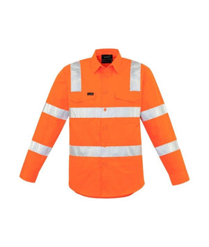 syzmik-zw680-mens-hi-vis-vic-rail-taped-ttmc-long-sleeve-shirt-orange-reflective-tape