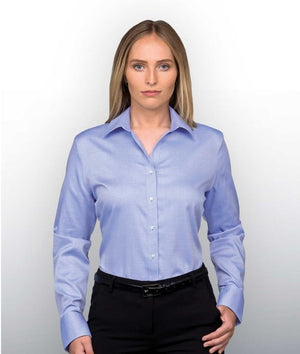 the-standard-womens-ladies-long-sleeve-barker-clifton-check-shirt-Code-WBCL-French-blue