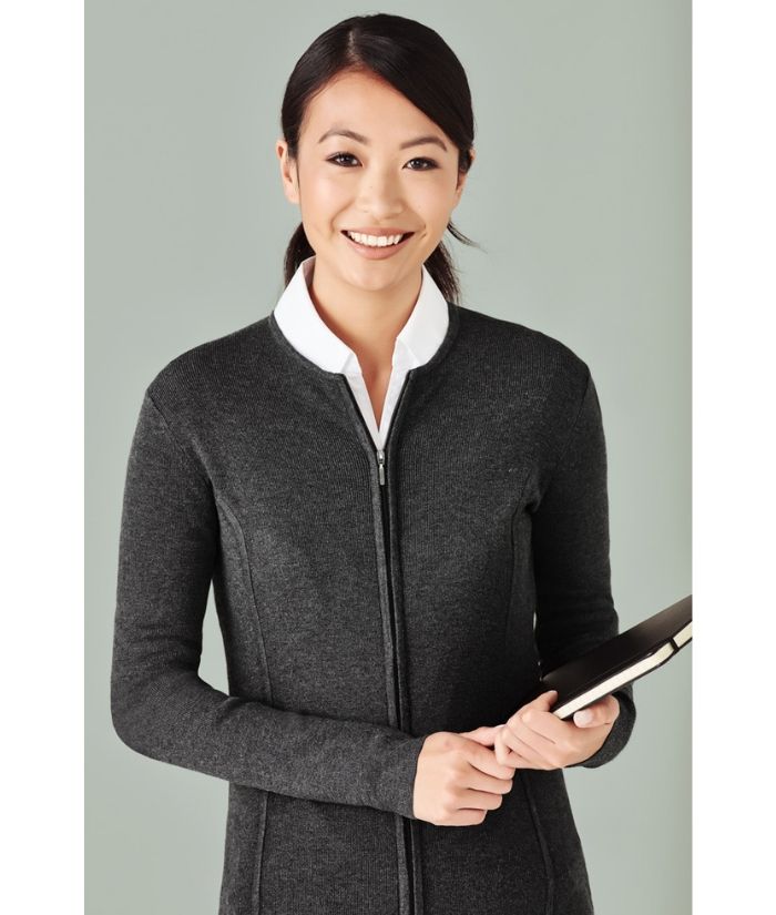 knitwear-lc3505-ladies-2-way-zip-cardigan-corporate-hotel-charcoal-womens-office-uniform