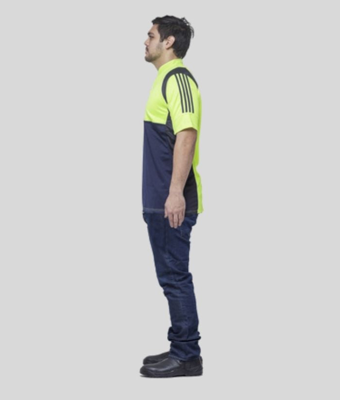 Hi Vis Half Front Rugger Polo Shirt - Uniforms and Workwear NZ - Ticketwearconz