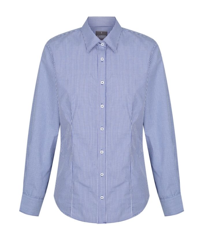 Westgarth Gingham Womens Long Sleeve Shirt - Uniforms and Workwear NZ - Ticketwearconz