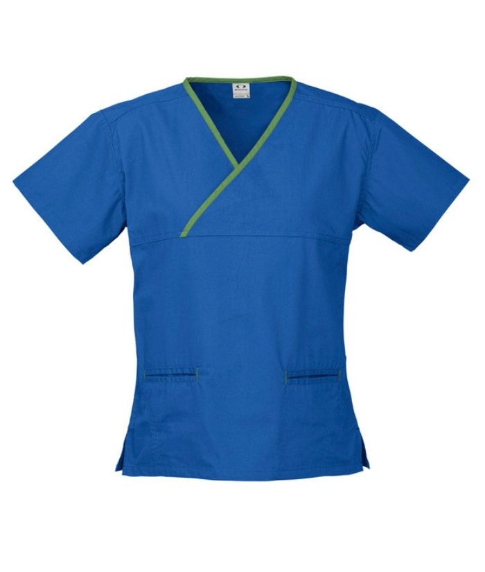 Womens Contrast Crossover Scrub Top - Uniforms and Workwear NZ - Ticketwearconz