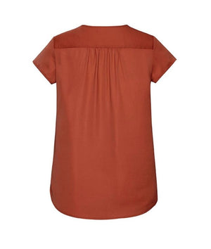 Womens Kayla V-neck Pleat Blouse - Uniforms and Workwear NZ - Ticketwearconz