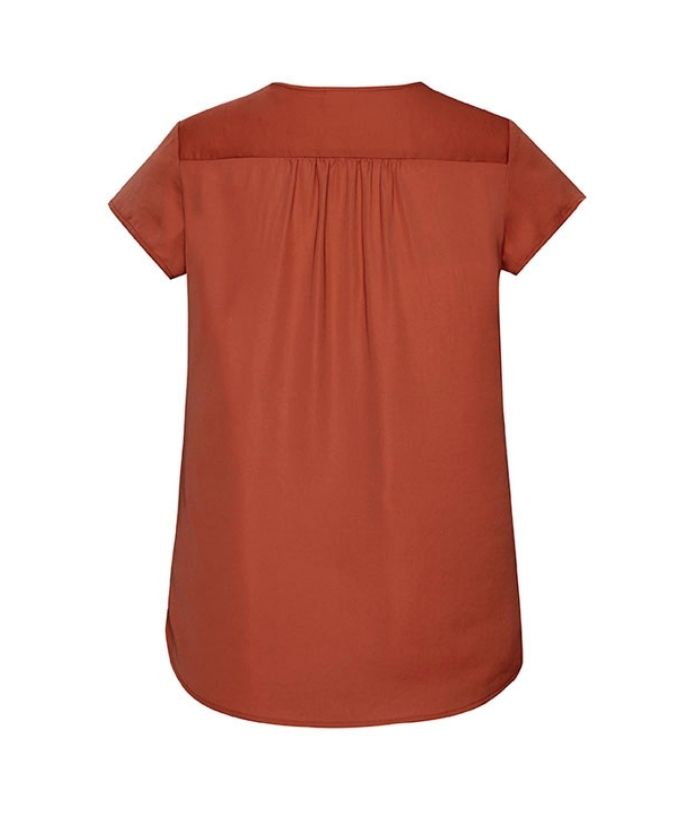 Womens Kayla V-neck Pleat Blouse - Uniforms and Workwear NZ - Ticketwearconz