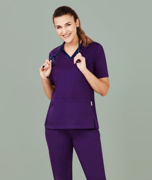 Womens Riley V-Neck Scrub Top - Uniforms and Workwear NZ - Ticketwearconz