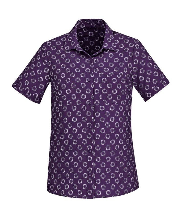 Womens Florence Easy Stretch Daisy Print Shirt - Uniforms and Workwear NZ - Ticketwearconz