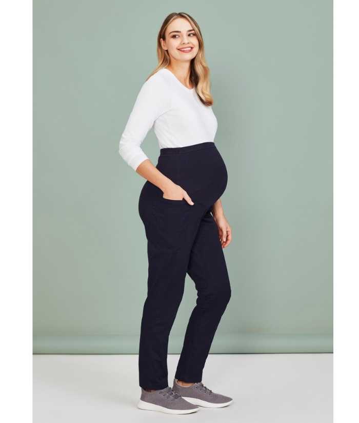 midnihgt-navy-worn-CST244LL-bizcare-womens-rose-maternity-scrub-pant