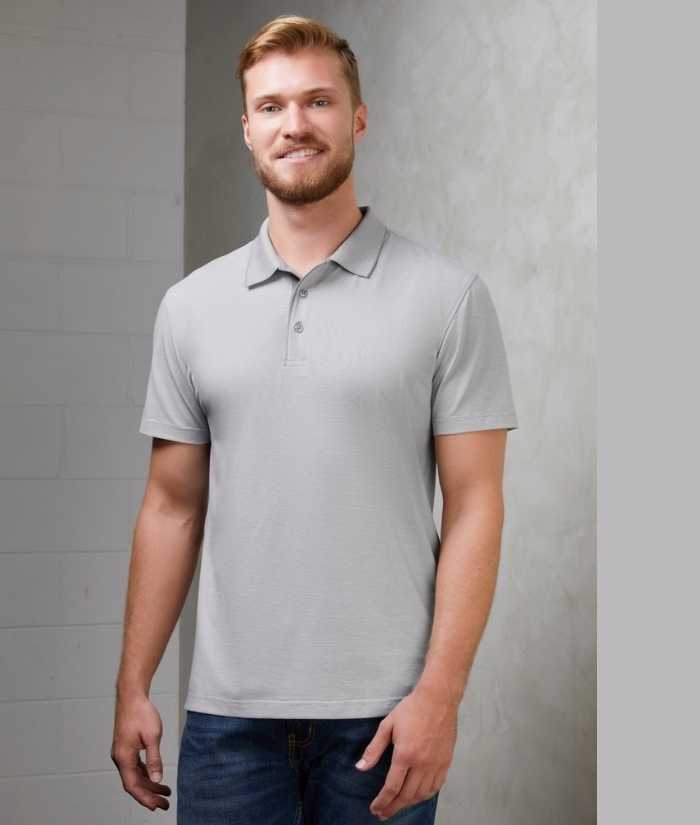 biz-collection-shadow-polo-mens-p501ms-silver-grey