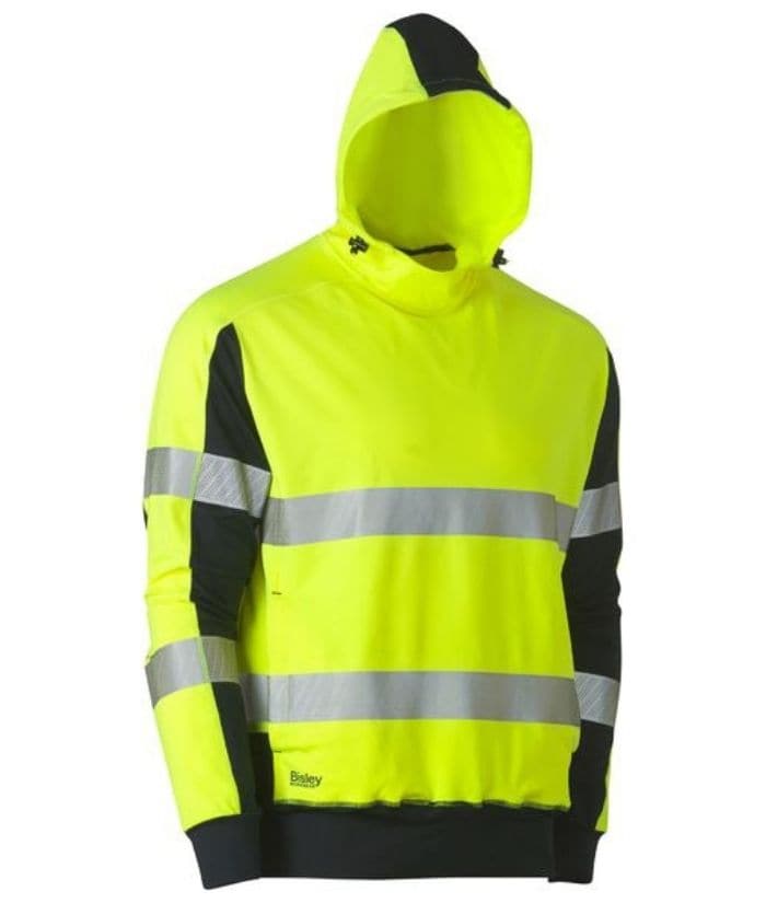 Taped Hi Vis Stretchy Fleece Hoodie - Uniforms and Workwear NZ - Ticketwearconz