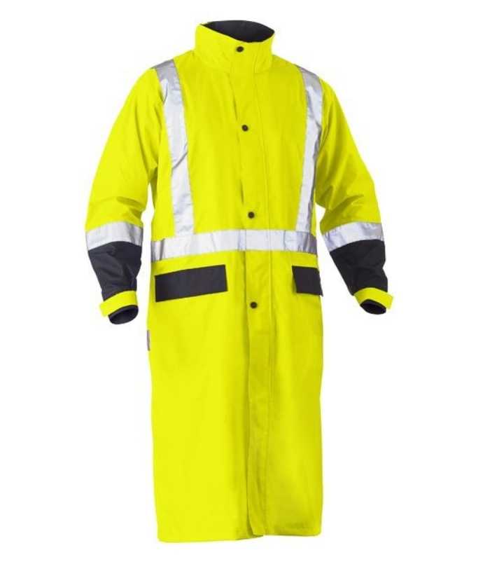 Taped, Hi Vis, Long Rain Coat - Uniforms and Workwear NZ - Ticketwearconz