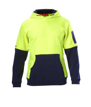 Hi Vis Brushed Fleece Hoodie - Uniforms and Workwear NZ - Ticketwearconz