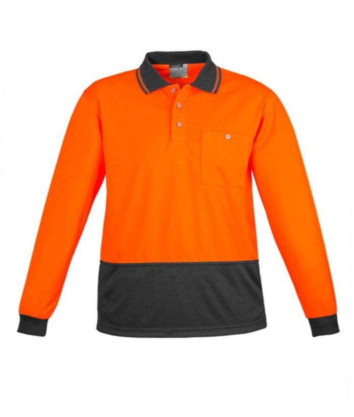 Unisex Hi Vis Basic Spliced Polo - Long Sleeve