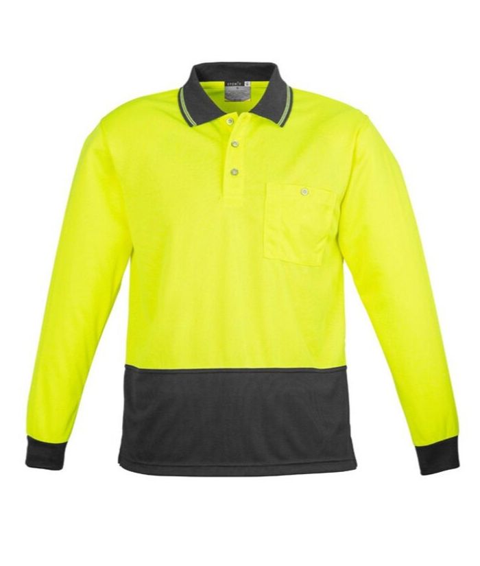 Unisex Hi Vis Basic Spliced Polo - Long Sleeve