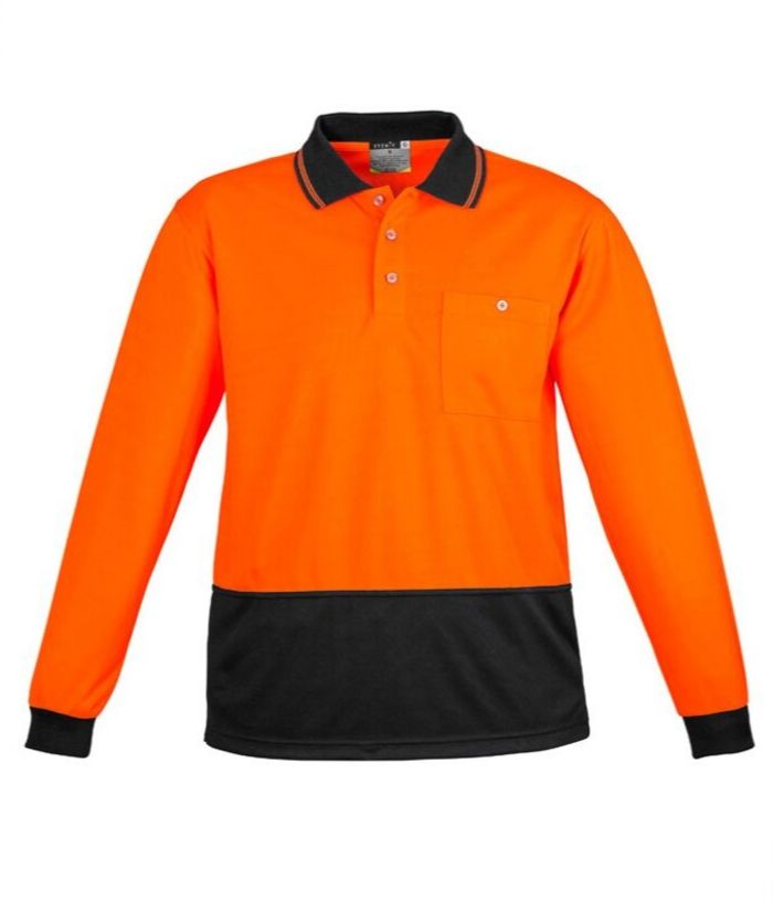 Unisex Hi Vis Basic Spliced Polo - Long Sleeve