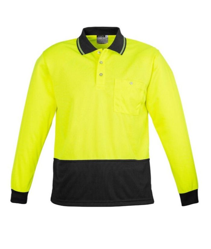 Unisex Hi Vis Basic Spliced Polo - Long Sleeve