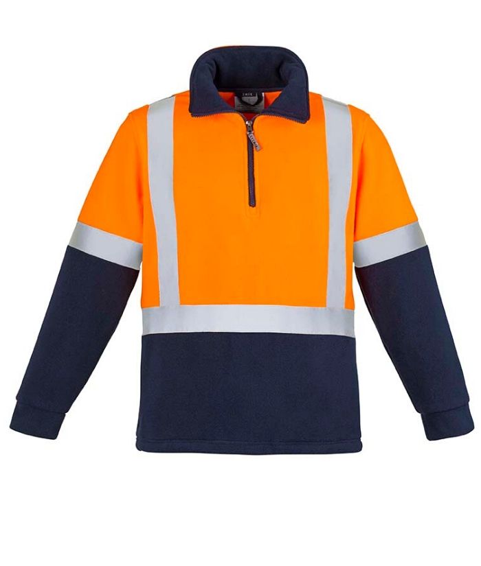 Unisex-womens-Mens-Hi-Vis-polar-Fleece-Jumper-Shoulder-H-Taped-zt462