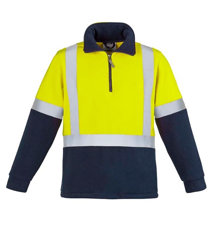 Unisex-womens-Mens-Hi-Vis-polar-Fleece-Jumper-Shoulder-H-Taped-zt462