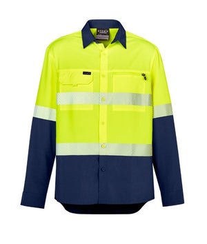 Mens Outdoor Hi Vis Segmented Tape L/S Shirt - Uniforms and Workwear NZ - Ticketwearconz